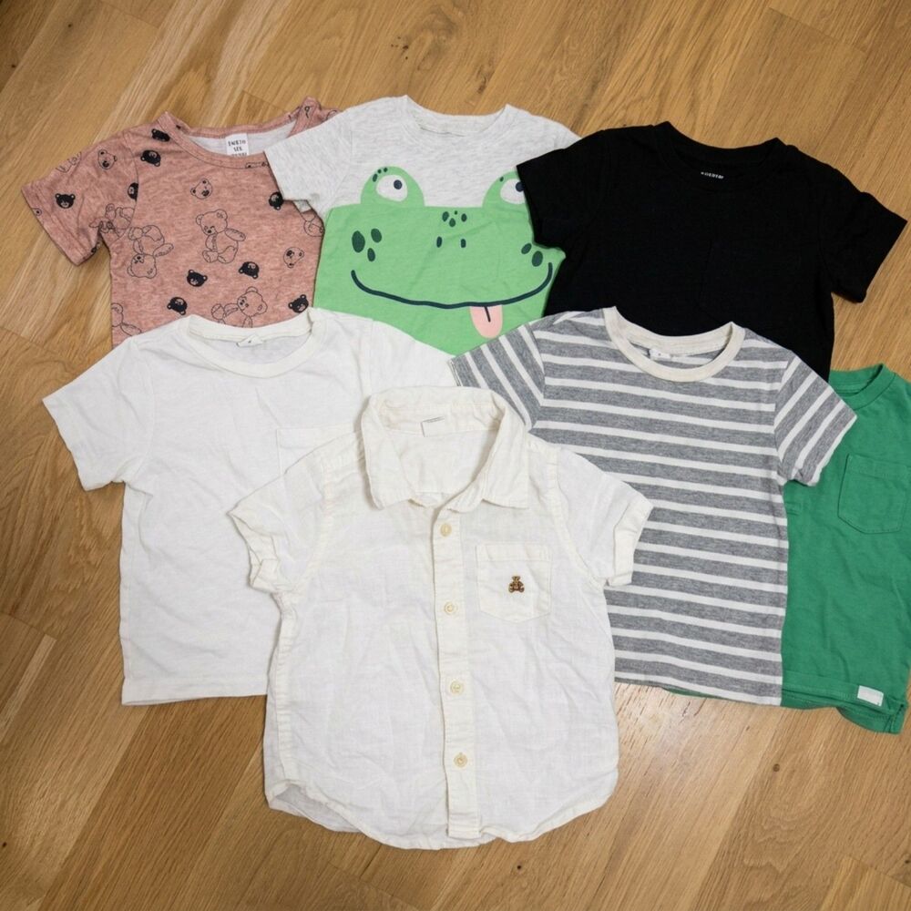 Baby Gap Carter’s Shein Toddler Boy Shirt Bundle 12-18M 9-12M White Frog Gray